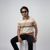 Men’s Premium Striped Polo T-Shirt -Earthy & Warm Tones