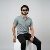 Men’s Premium Striped Polo T-Shirt -Dusty Green