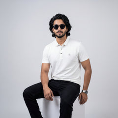 Imported Chinese Fabric Premium Polo-Off White