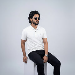 Imported Chinese Fabric Premium Polo-Off White