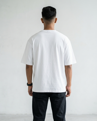 Premium Oversized Drop Shoulder White Solid
