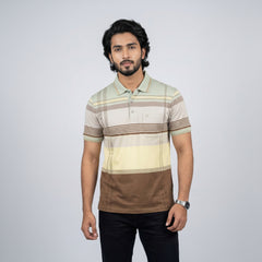 Men’s Premium Striped Polo T-Shirt -Earthy & Neutral