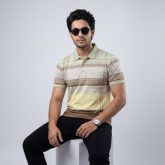 Men’s Premium Striped Polo T-Shirt -Earthy & Neutral