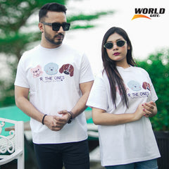 Fit-Size White Couple & Single T-Shirt
