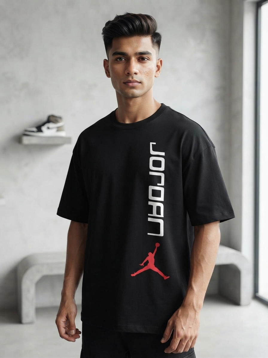  Premium Oversized Drop Shoulder Air Jordan Black