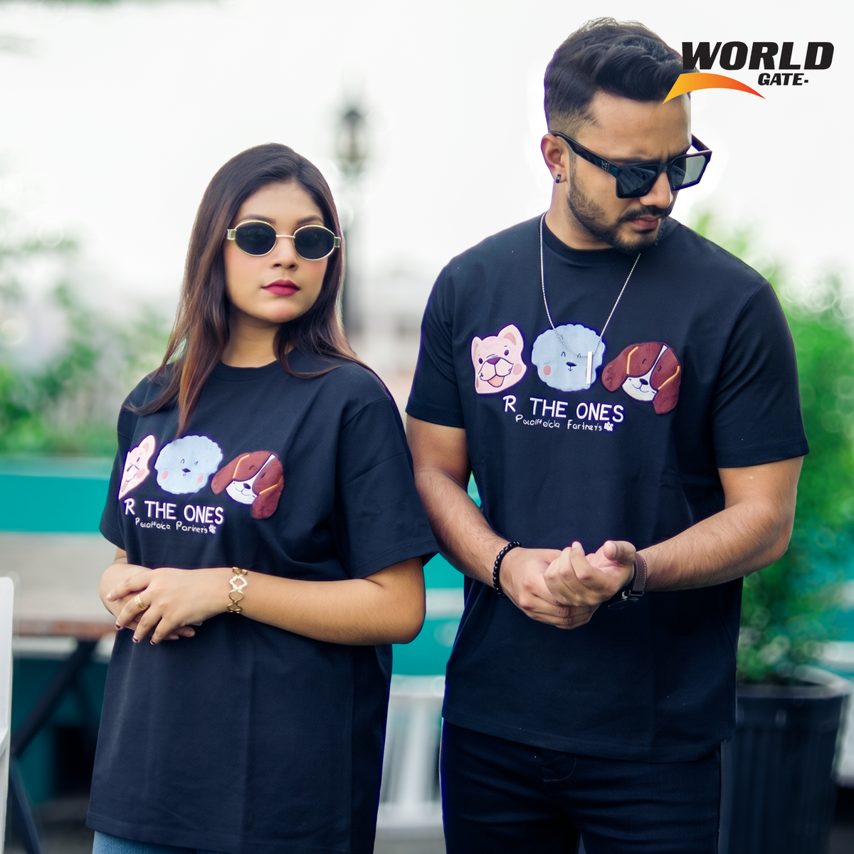 Fit-Size Black Couple & Single T-Shirt